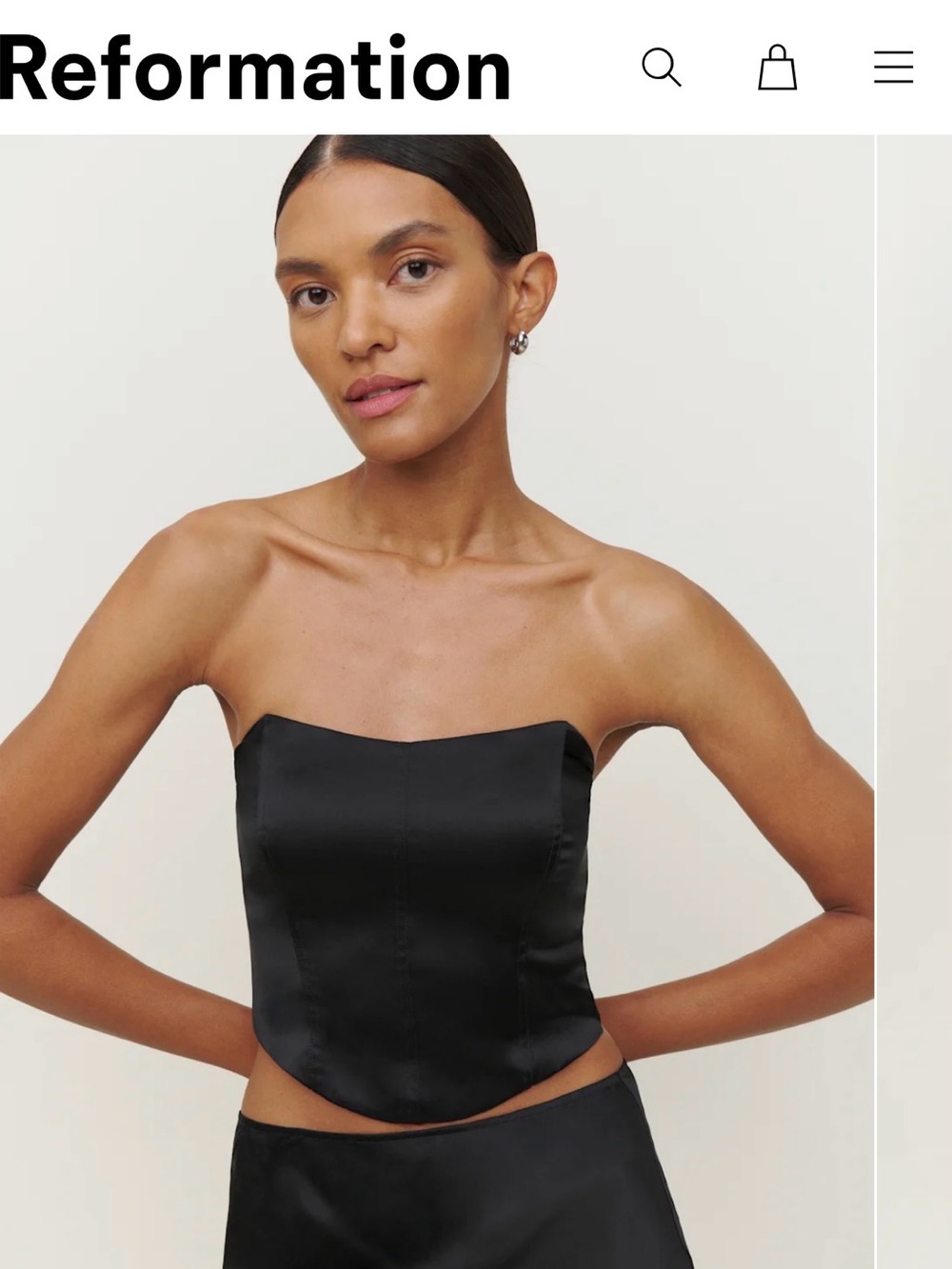 Reformation Maia Silk Top Bustier Size 6 GUC